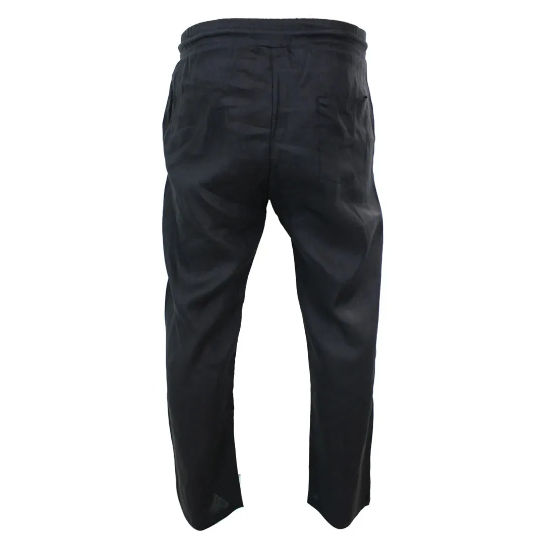 Men's Pure Linen Trousers Elasticated Waist Summer Beach Holiday Slacks sold by Tru Clothing product image thumbnail 4