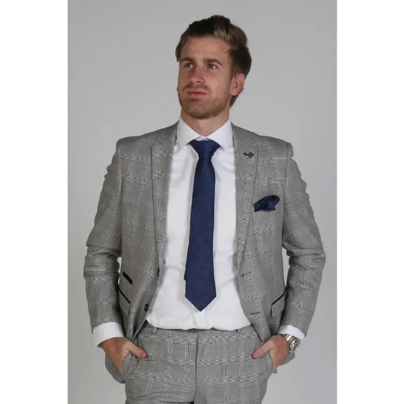 Hugo - Men's Check Grey Blazer sold by Tru Clothing