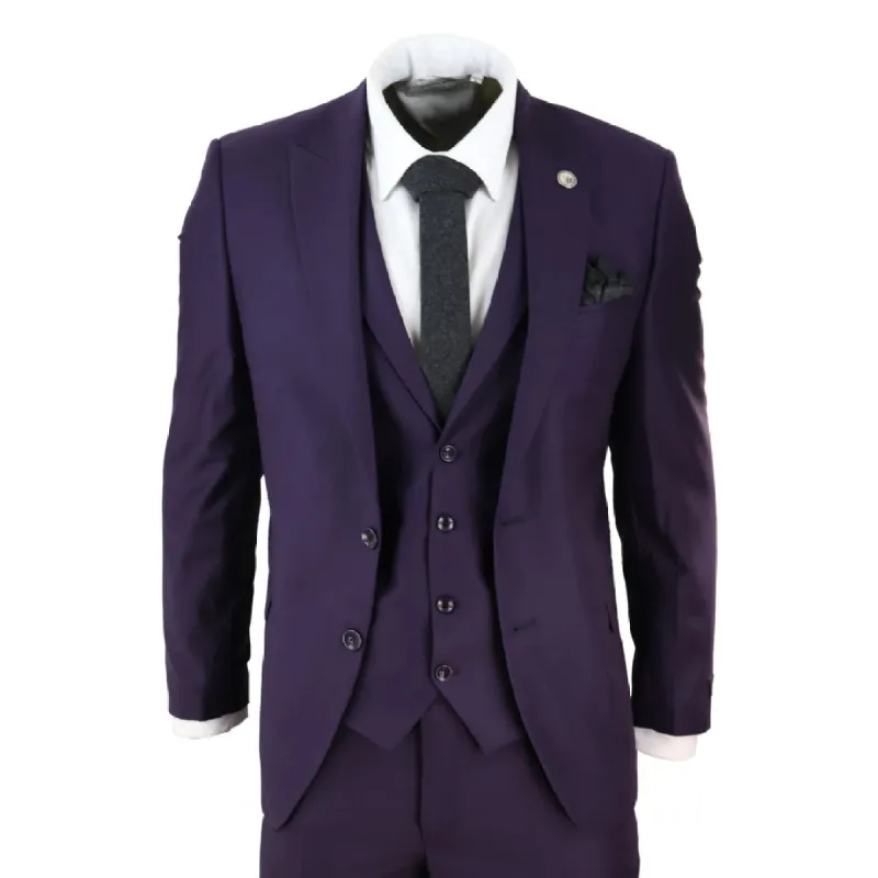 469 - Men's 3 Piece Suit Plum Formal 1920s Classic Gatsby sold by Tru Clothing