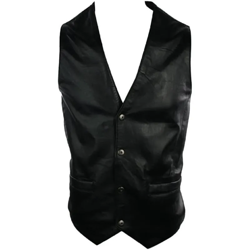 Men's Full Leather Gilet Waistcoat sold by Tru Clothing