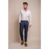 Alvari - Men's Navy Linen Summer Trousers sold by Tru Clothing