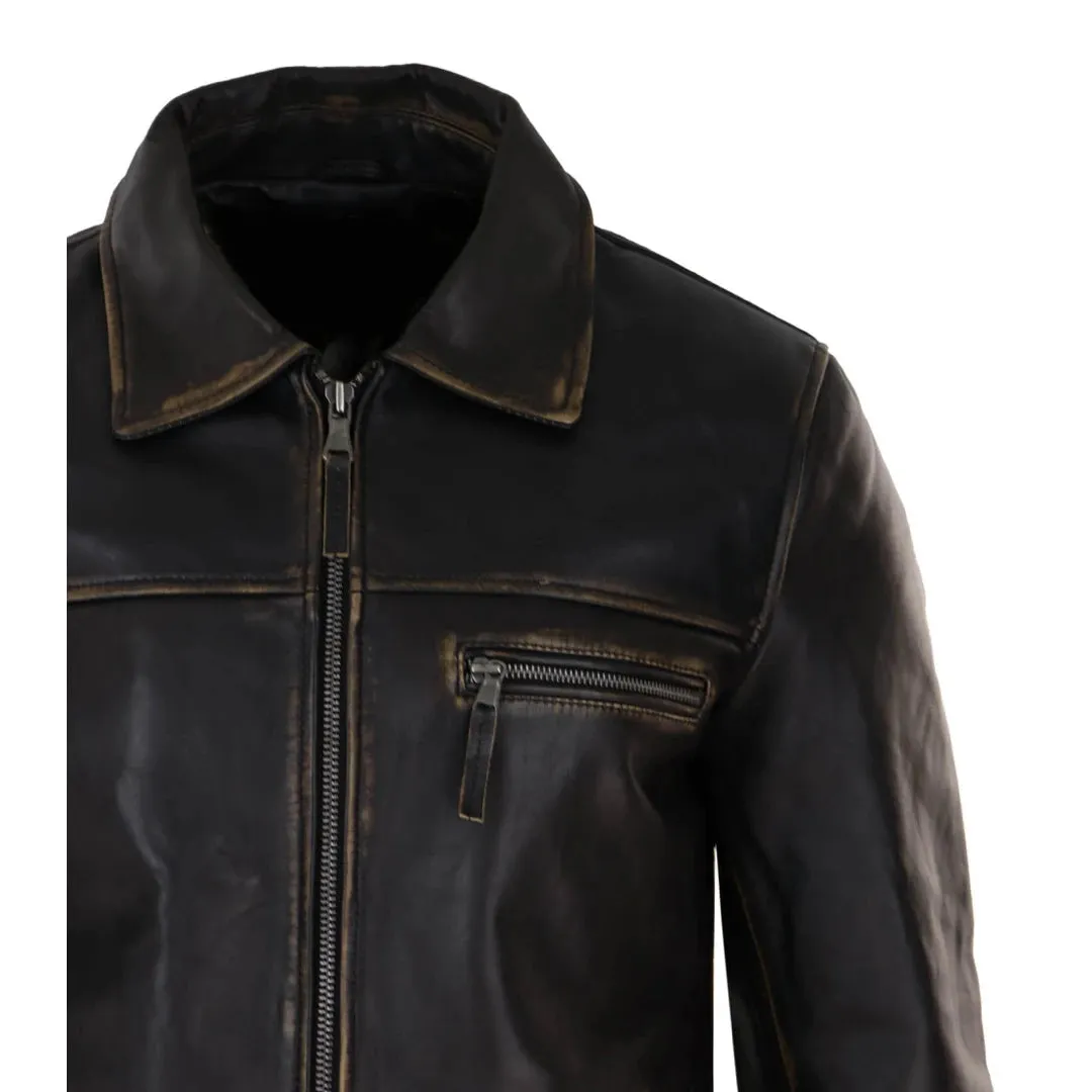 Men's Classic Leather Soft Hide Zipped Collar Box Jacket Fit sold by Tru Clothing product image thumbnail 4