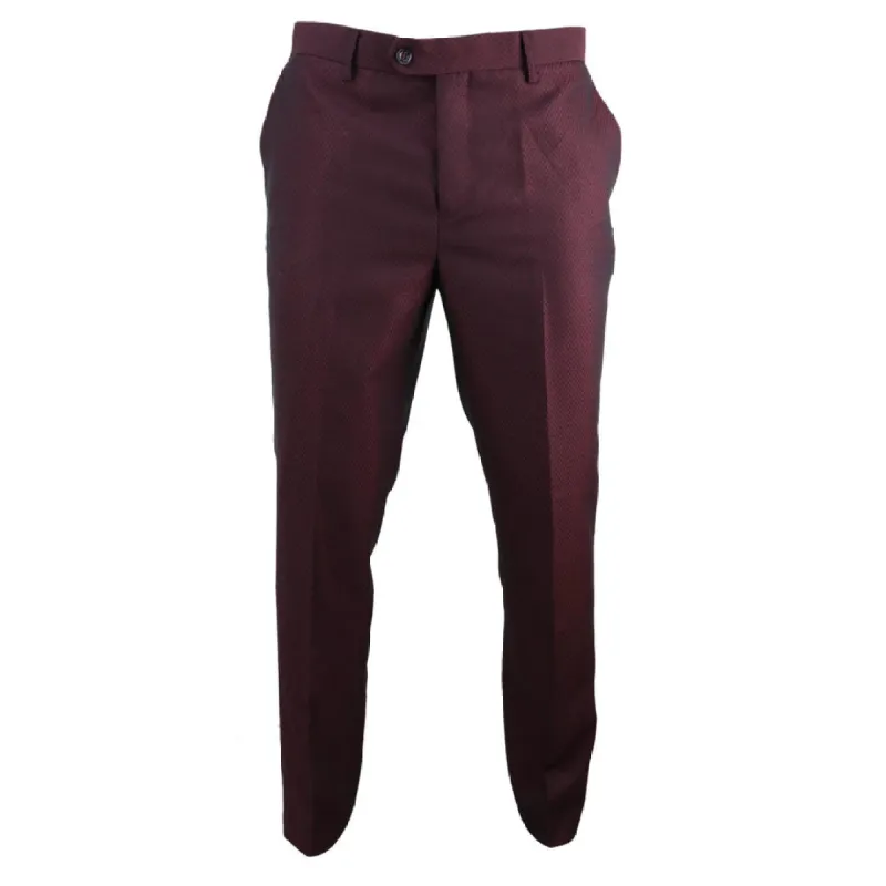Myers - Men's Wine Red Trousers sold by Tru Clothing