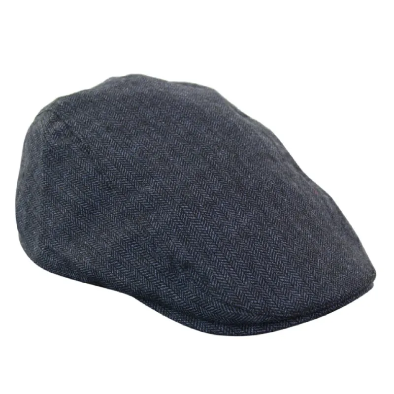 Men's Herringbone Hat Tweed Wool Check Grandad Flat Caps sold by Tru Clothing