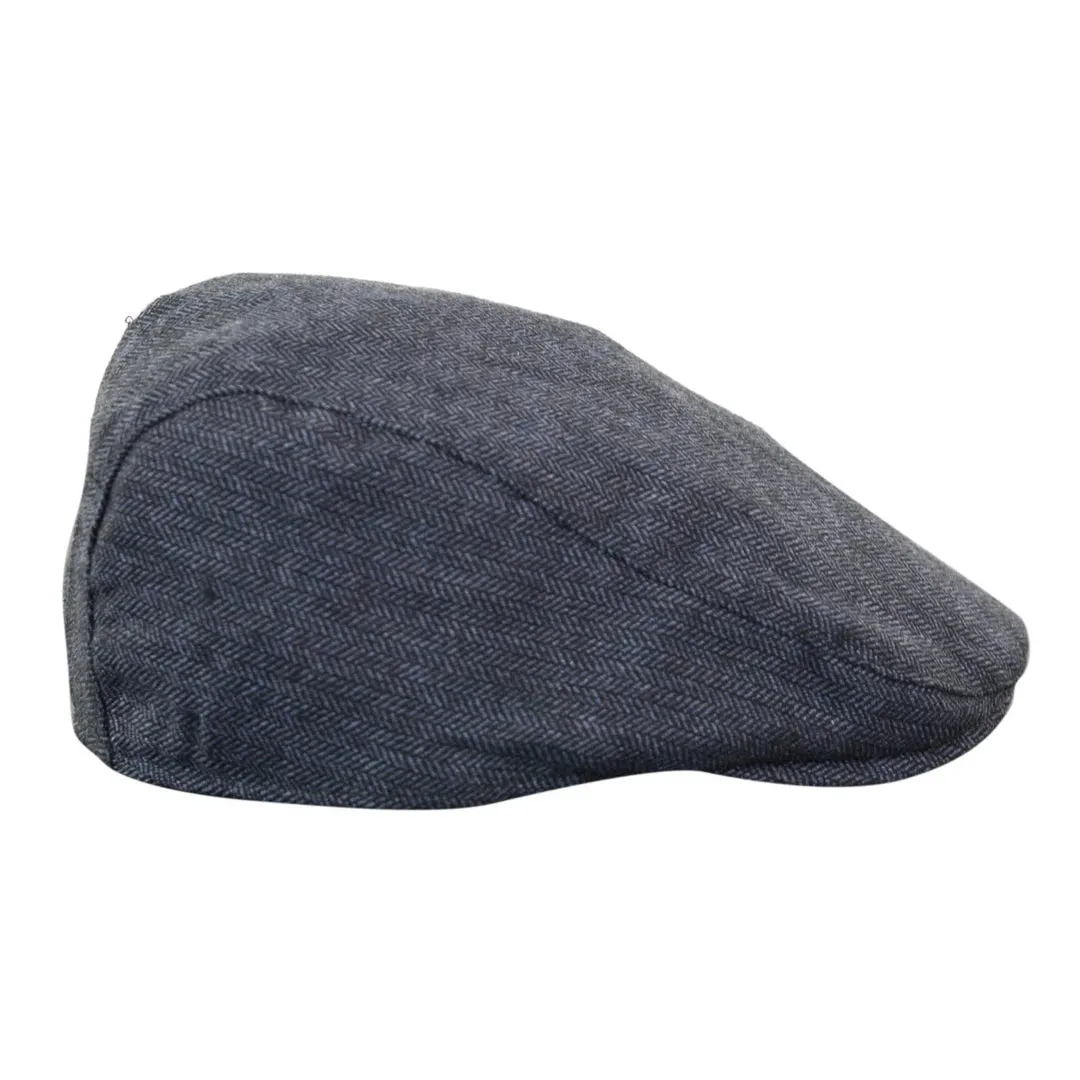 Men's Herringbone Hat Tweed Wool Check Grandad Flat Caps sold by Tru Clothing product image thumbnail 3