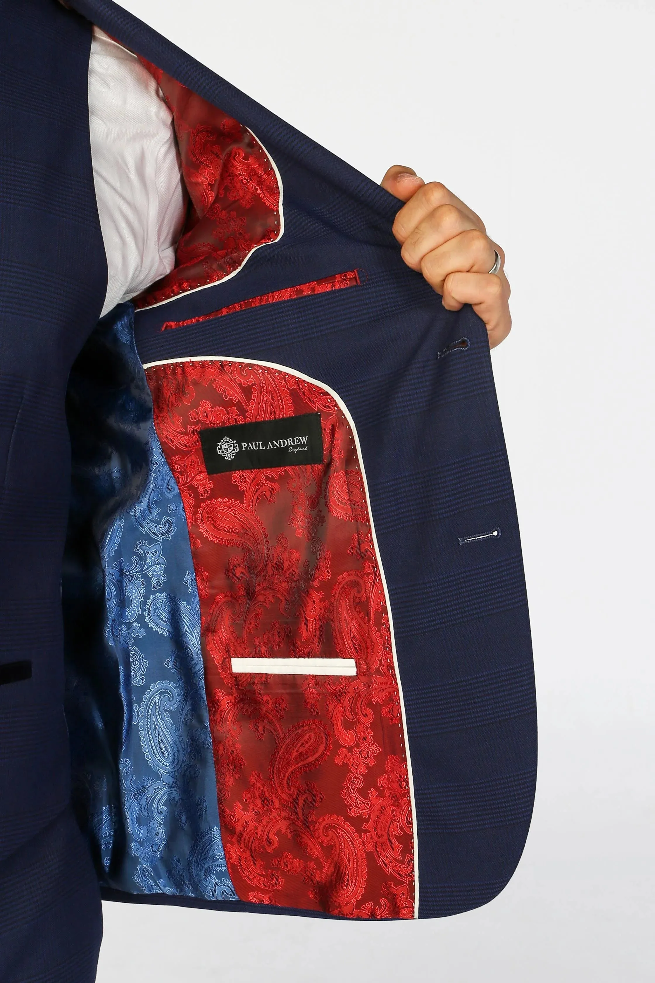 Mark - Men's Navy Blue Checked Tailored Fit Blazer sold by Tru Clothing product image thumbnail 3