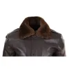 Men's Leather Aviator Bomber Jacket Removable Fur Collar Pilot Flying Jacket sold by Tru Clothing