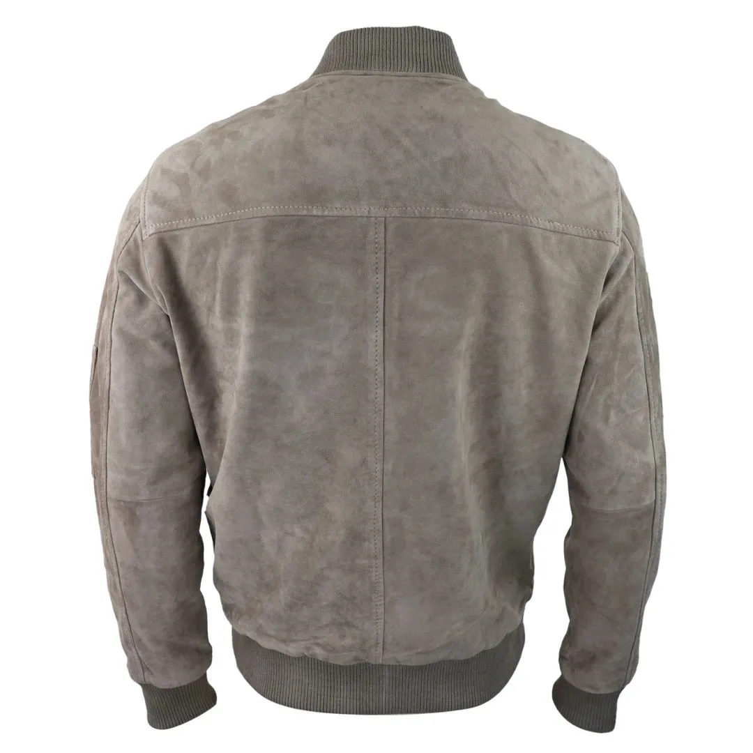 Mens Genuine Suede Bomber Jacket Leather Casual Varsity VIntage Smart Casual sold by Tru Clothing product image thumbnail 5