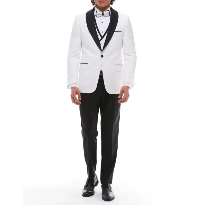 SSW2302 - Men's 3 Piece Shawl Dinner Suit Wedding Prom Tuxedo Double Breasted sold by Tru Clothing