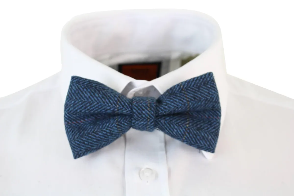 Dion - Men's Tweed Herringbone Textured Marc Darcy Bow Ties sold by Tru Clothing