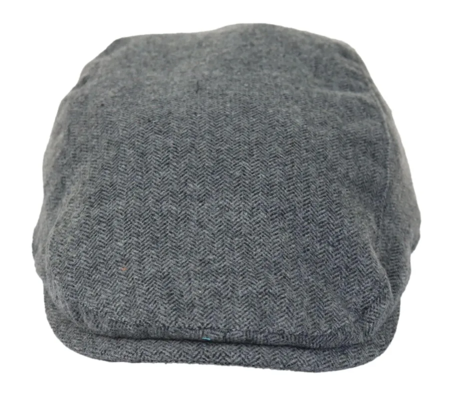 Men's Flatcap Hat Baker Boy 8 Panel Grandad Tweed Herringbone Brown Grey sold by Tru Clothing