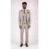 Ralph - Men's Boys 3 Piece Suit Cream Beige Tweed Check 1920s sold by Tru Clothing