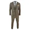 Ralph - Men's Boys 3 Piece Suit Cream Beige Tweed Check 1920s sold by Tru Clothing