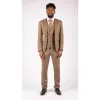 Ralph - Men's Boys 3 Piece Suit Cream Beige Tweed Check 1920s sold by Tru Clothing
