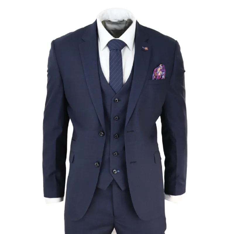 Seeba - Men's 3 Piece Suit Navy Classic Wedding Prom Office sold by Tru Clothing
