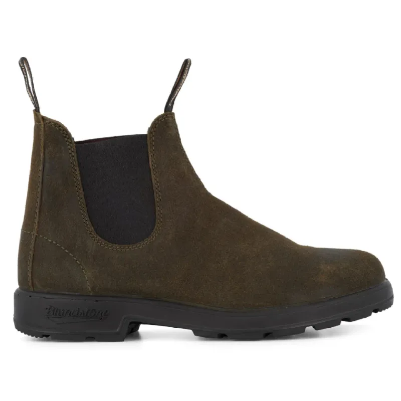 Blundstone 1615 Dark Olive Suede Leather Chelsea Boot sold by Tru Clothing
