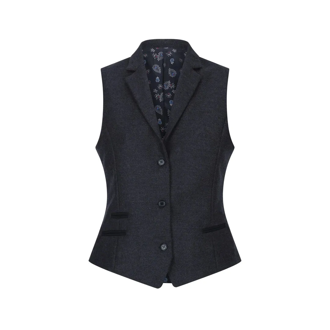 Women Black Blazer Waistcoat Tweed Herringbone Wool Classic 1920s sold by Tru Clothing product image thumbnail 5