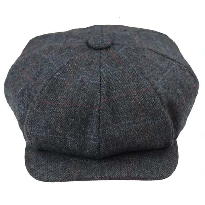 Men's 8 Panel Razor Baker Boy Hat Wool Tweed Blinders Newsboy Flat Cap sold by Tru Clothing
