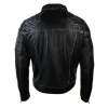Men's Punk Rock Leather Cross Zip Biker Jacket Effect sold by Tru Clothing