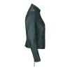 Women's Leather Fitted Biker Short Olive Green Jacket sold by Tru Clothing