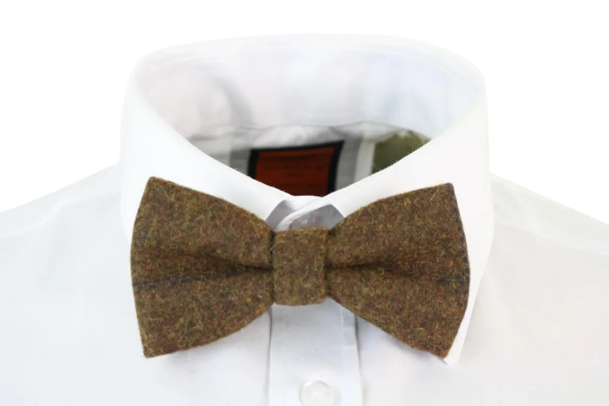 Nelson - Men's Tweed Herringbone Textured Velvet Marc Darcy Bow Ties sold by Tru Clothing