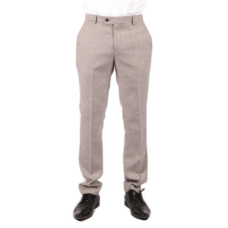Ralph - Men's Cream Tweed Trousers sold by Tru Clothing