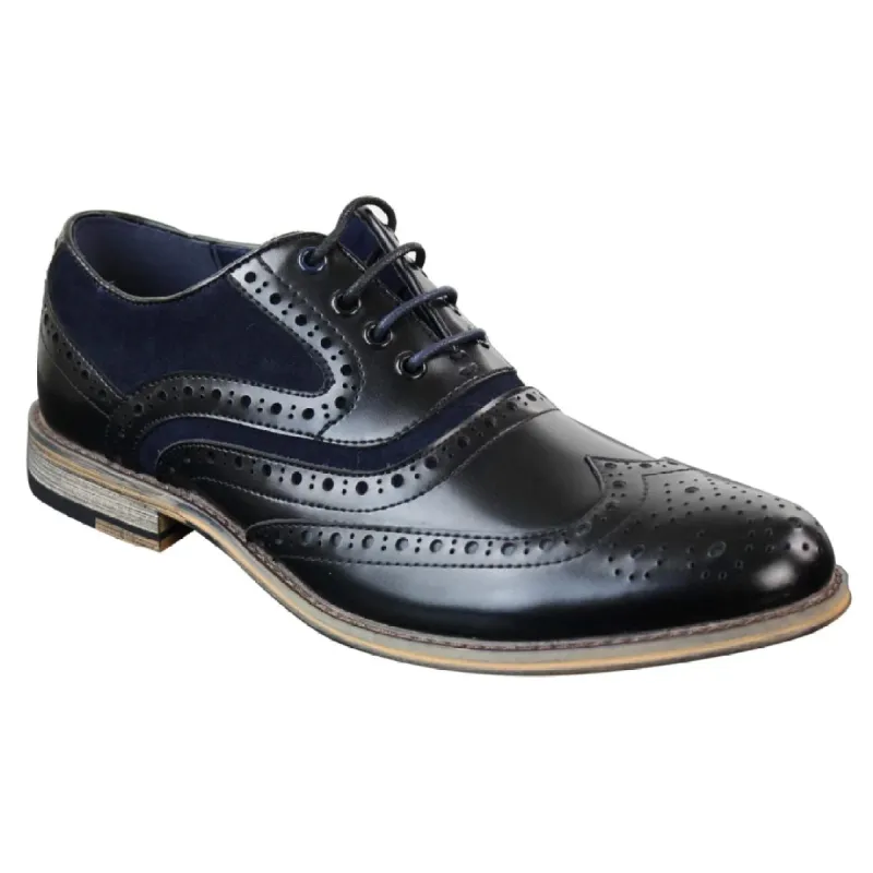 Mens Real Leather & Suede Laced Gatsby Brouges Smart Casual Designer Retro Shoes sold by Tru Clothing