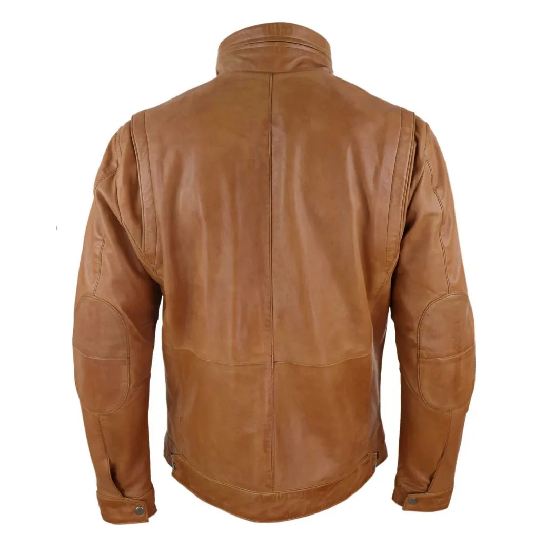 Men's Leather Jacket Zipped Biker High Collar sold by Tru Clothing product image thumbnail 5
