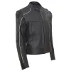 Men's Motorcycle Black Leather Hide Motorbike Jacket Zipped Nehru sold by Tru Clothing