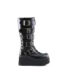 Wedge Knee High Boots Demonia TRASHVILLE 518 Boots Unisex Goth Punk EMO Platform sold by Tru Clothing
