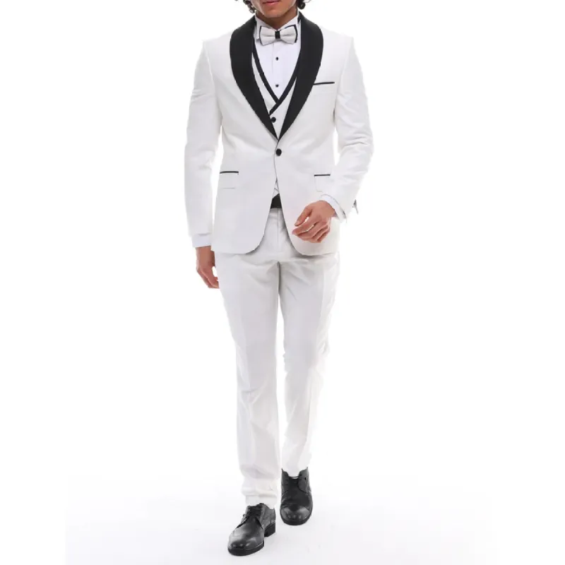 SSW2302 - Men's 3 Piece Shawl Dinner Suit Wedding Prom Tuxedo Double Breasted sold by Tru Clothing