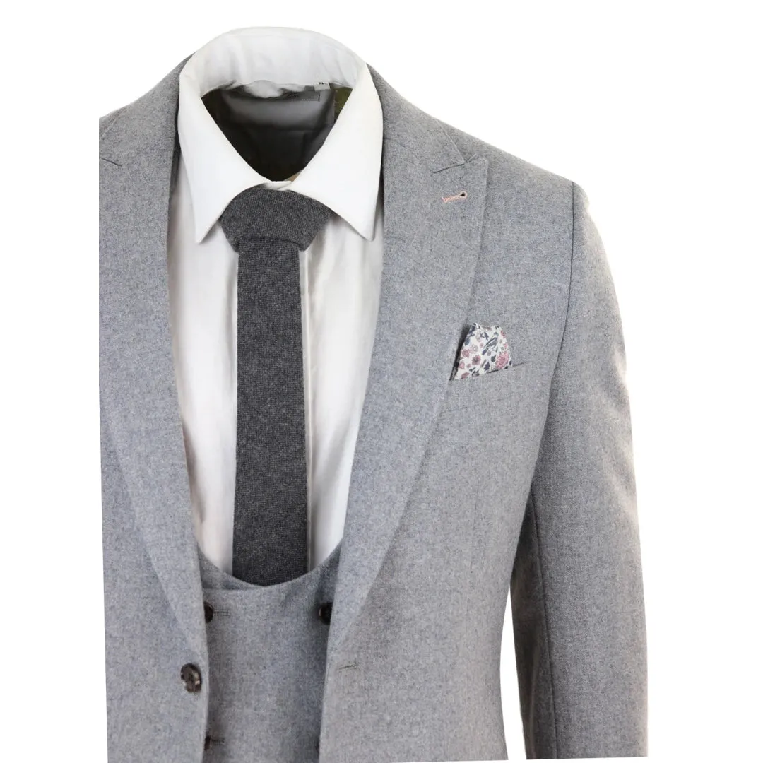 Men Wool 3 Piece Double Breasted Grey Suit sold by Tru Clothing product image thumbnail 5