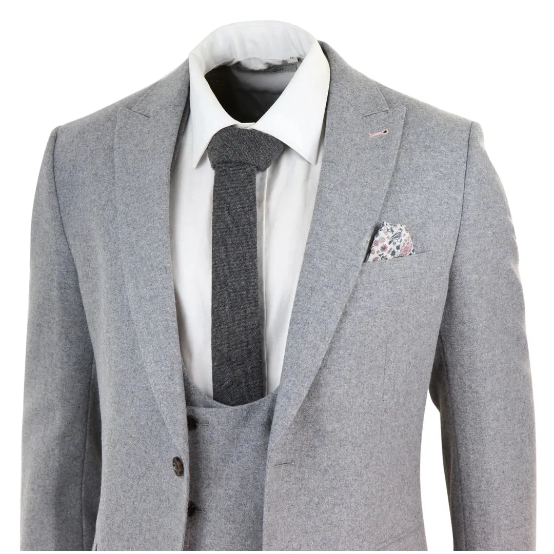 Men Wool 3 Piece Double Breasted Grey Suit sold by Tru Clothing product image thumbnail 3
