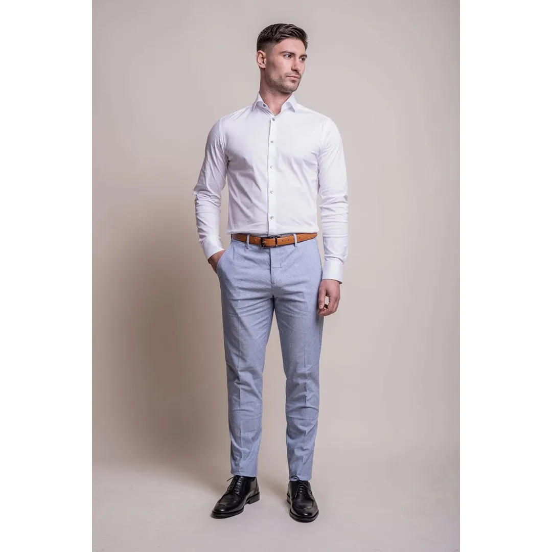 Fredrik - Men's Light Blue Summer Trousers sold by Tru Clothing product image thumbnail 2