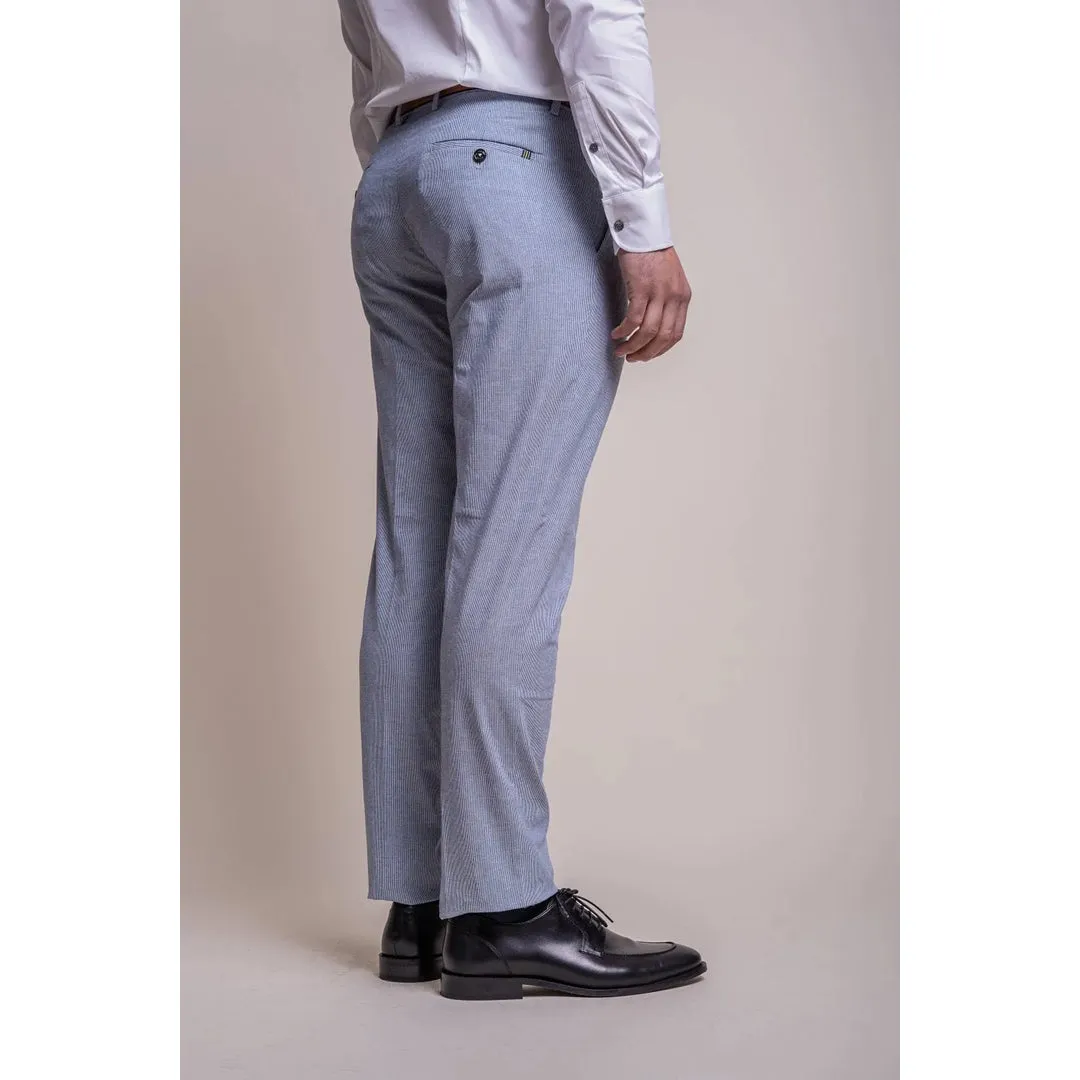 Fredrik - Men's Light Blue Summer Trousers sold by Tru Clothing product image thumbnail 3