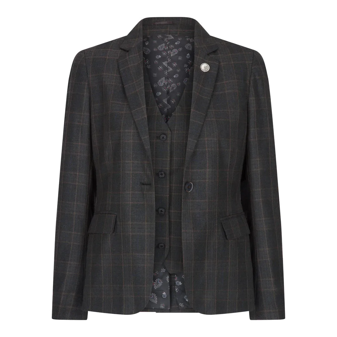 ws-10 - Women's 3 Piece Suit Dark Grey Check Formal Office Work sold by Tru Clothing product image thumbnail 3