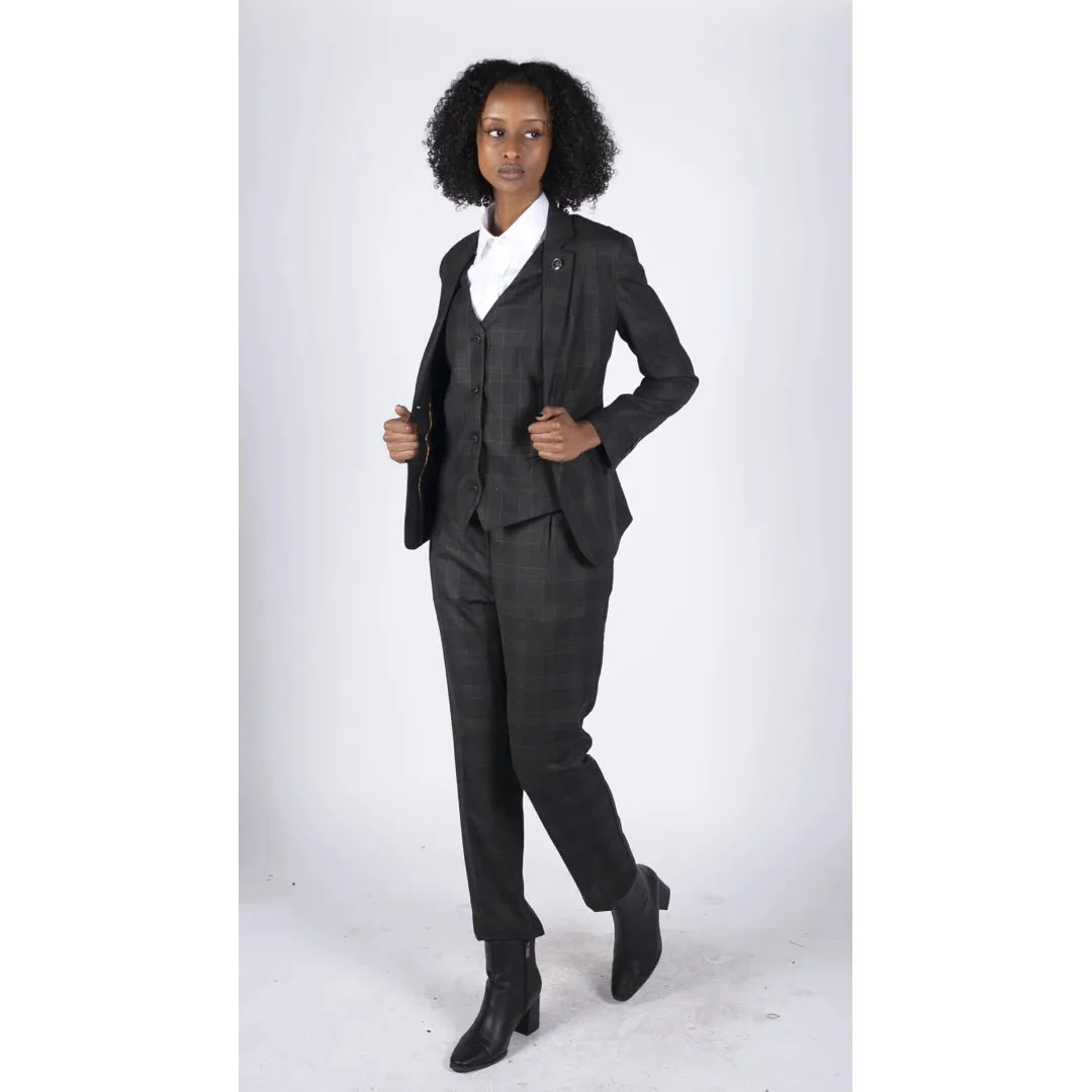 ws-10 - Women's 3 Piece Suit Dark Grey Check Formal Office Work sold by Tru Clothing product image thumbnail 2