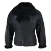 Men's Sherling Cross Zip Sheepskin B3 Pilot Warm Winter Jacket sold by Tru Clothing