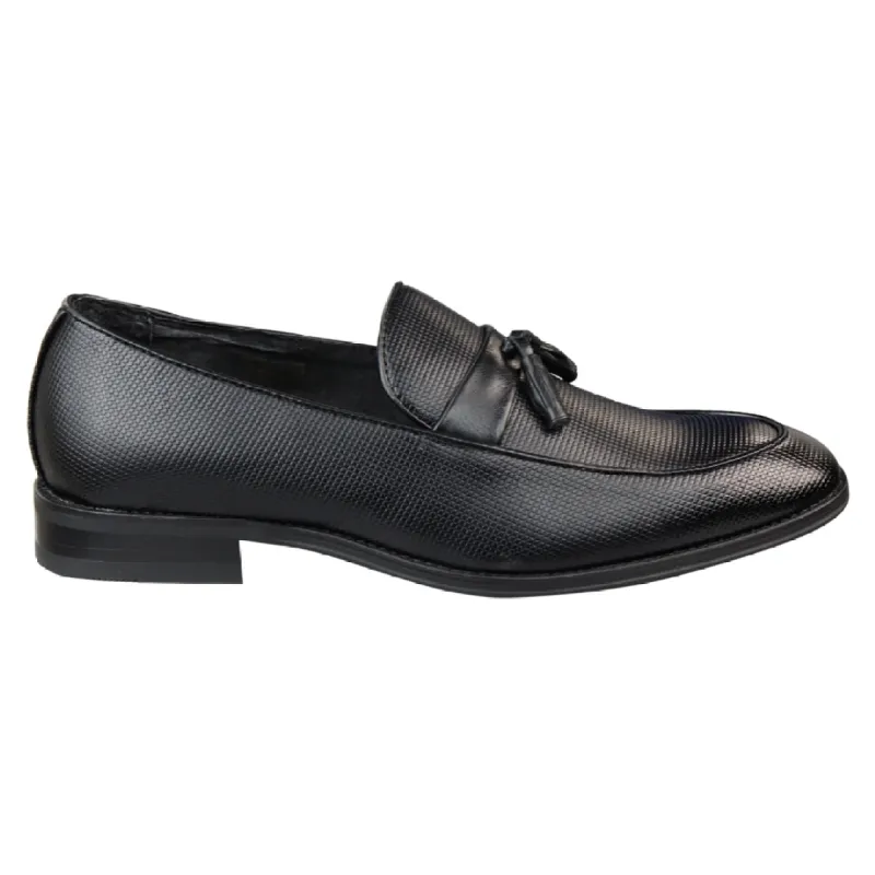 Mens Slip On Black Tassel Loafers Classic Smart Casual Retro Leather Lined sold by Tru Clothing