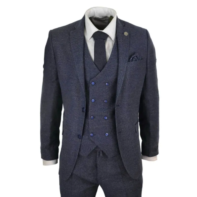 STZ33 - Men's Wool 3 Piece Suit Double Breasted Waistcoat Tweed 1920s sold by Tru Clothing