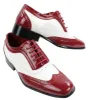 Mens Italian Design Black Red White Design Laced Leather Shiny Patent Shoes sold by Tru Clothing