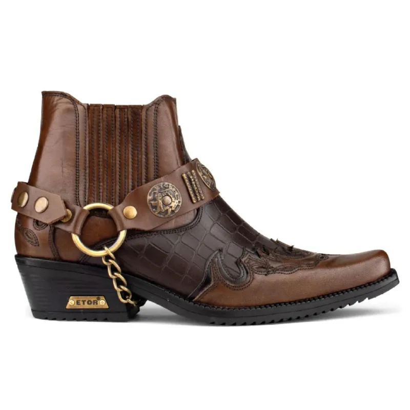 Mens Real Leather Cowboy Boots with Cuban Heel sold by Tru Clothing