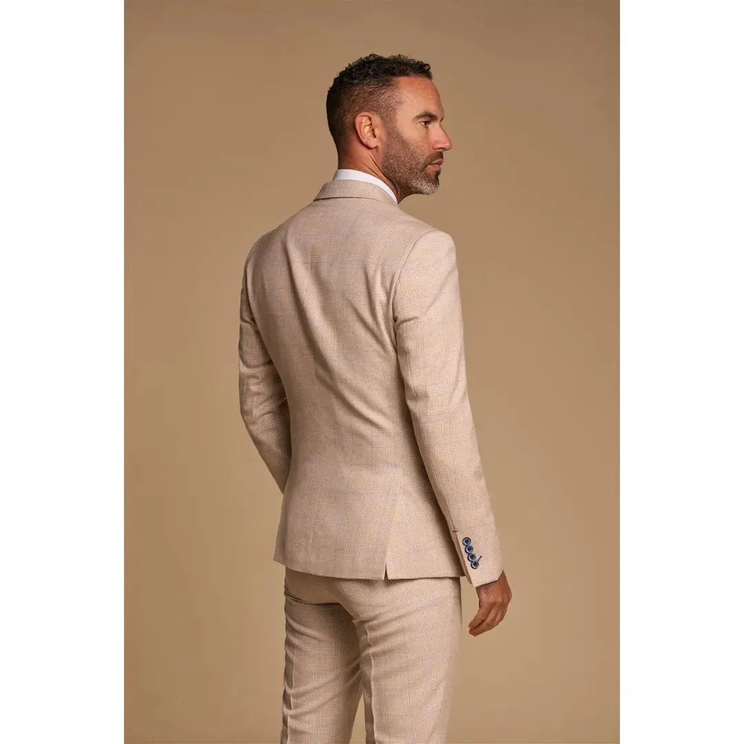 Caridi - Men's Beige Double Breasted Blazer sold by Tru Clothing product image thumbnail 2