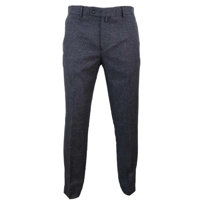 STZ14 - Men's Black Tweed Vintage Trousers sold by Tru Clothing