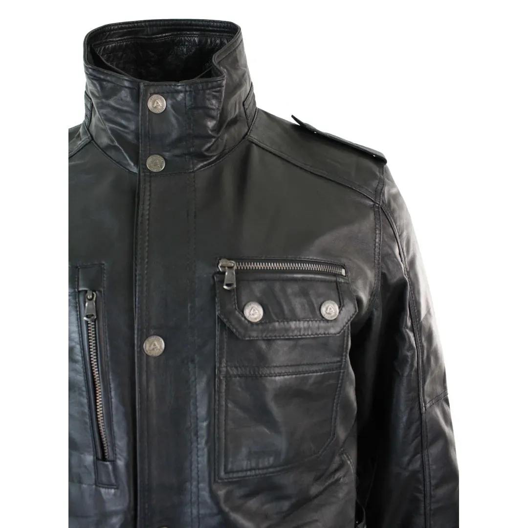Men's 3/4 Safari Parka Leather Jacket sold by Tru Clothing product image thumbnail 4