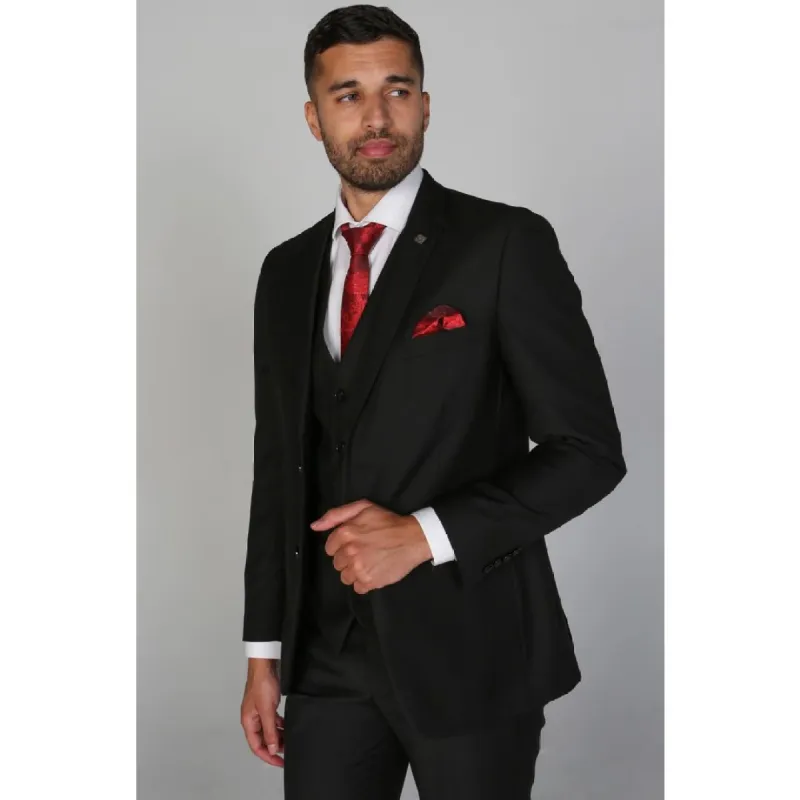 Parker - Men's Plain Black Blazer sold by Tru Clothing