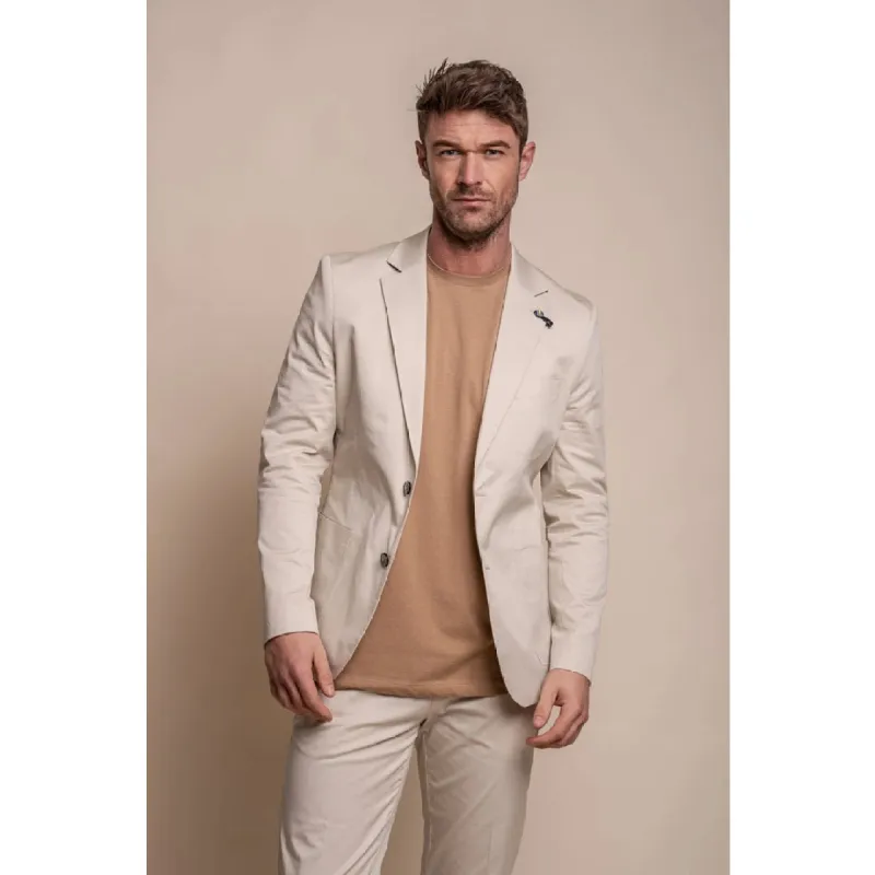 Mario - Men's Summer Beige Slim Fit Blazer sold by Tru Clothing