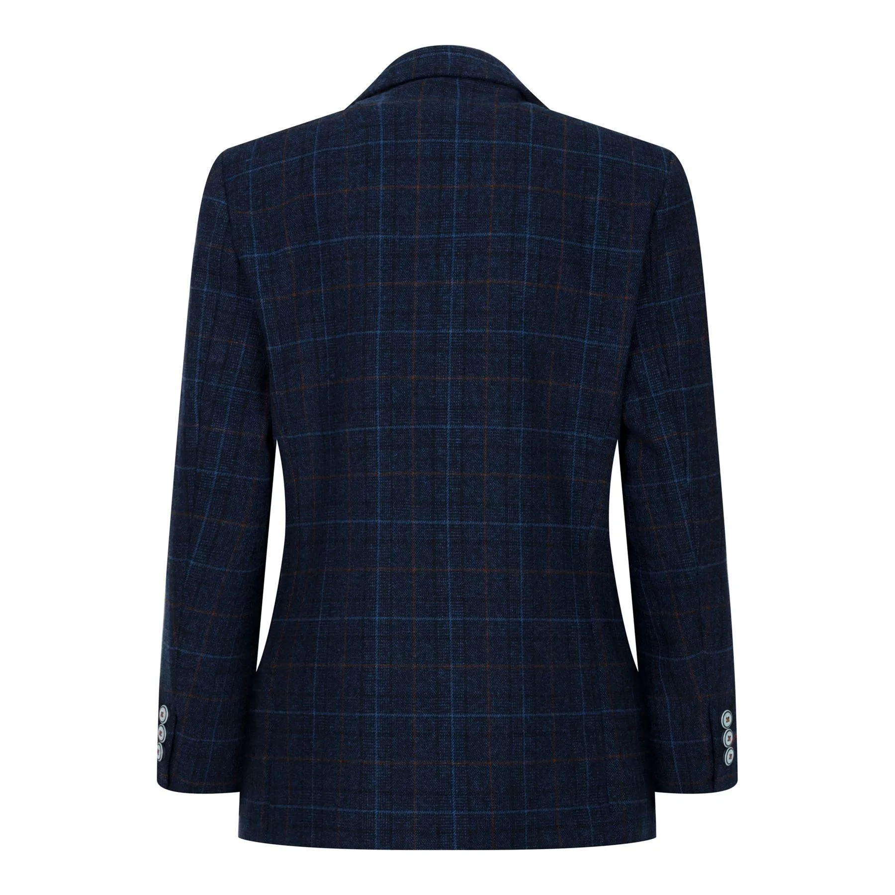 Cody - Men's Boys 3 Piece Suit Tan Navy Check Wedding Prom Formal sold by Tru Clothing product image thumbnail 5