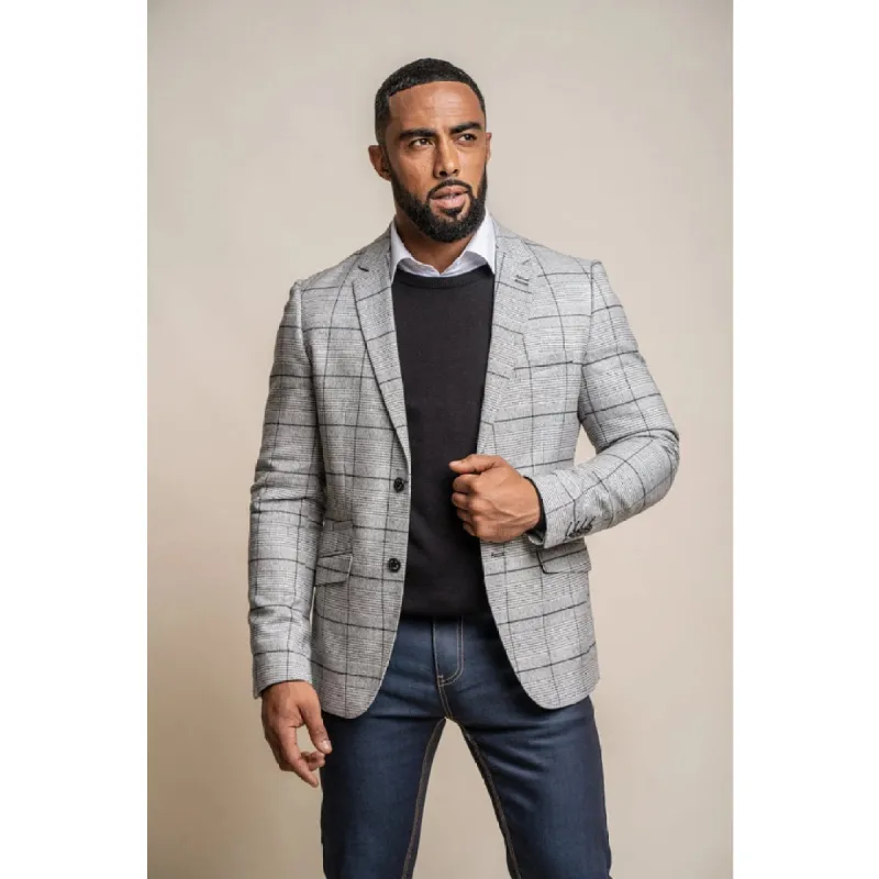 Ghost - Men's Grey Tweed Checked Blazer sold by Tru Clothing