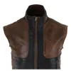 Men's Leather Black Brown Waistcoat Gilet Japanese Mortal Kombat Vest sold by Tru Clothing